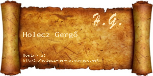 Holecz Gergő névjegykártya
